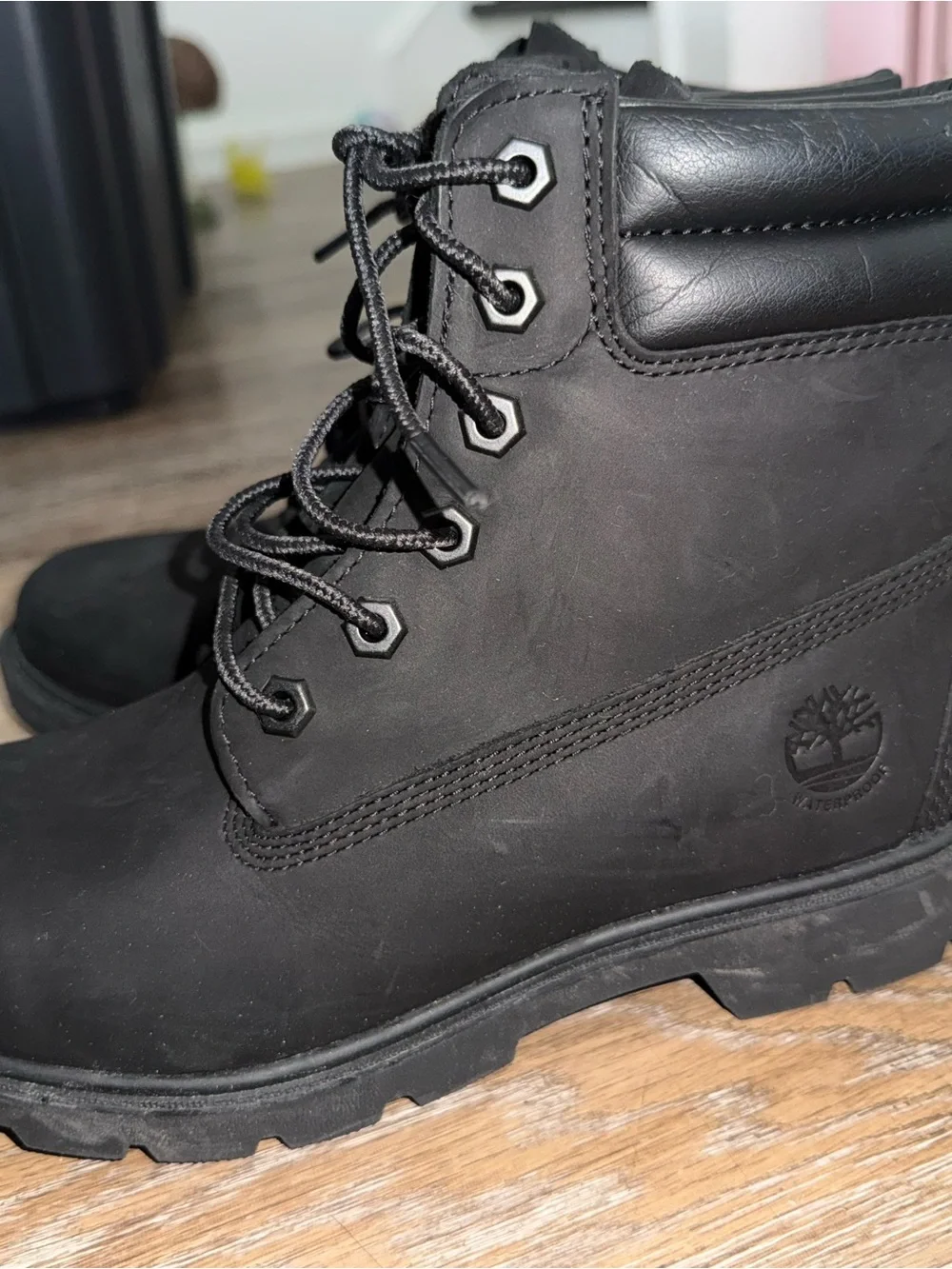 Timberland Black Lace-Up Nubuck Ankle Boots